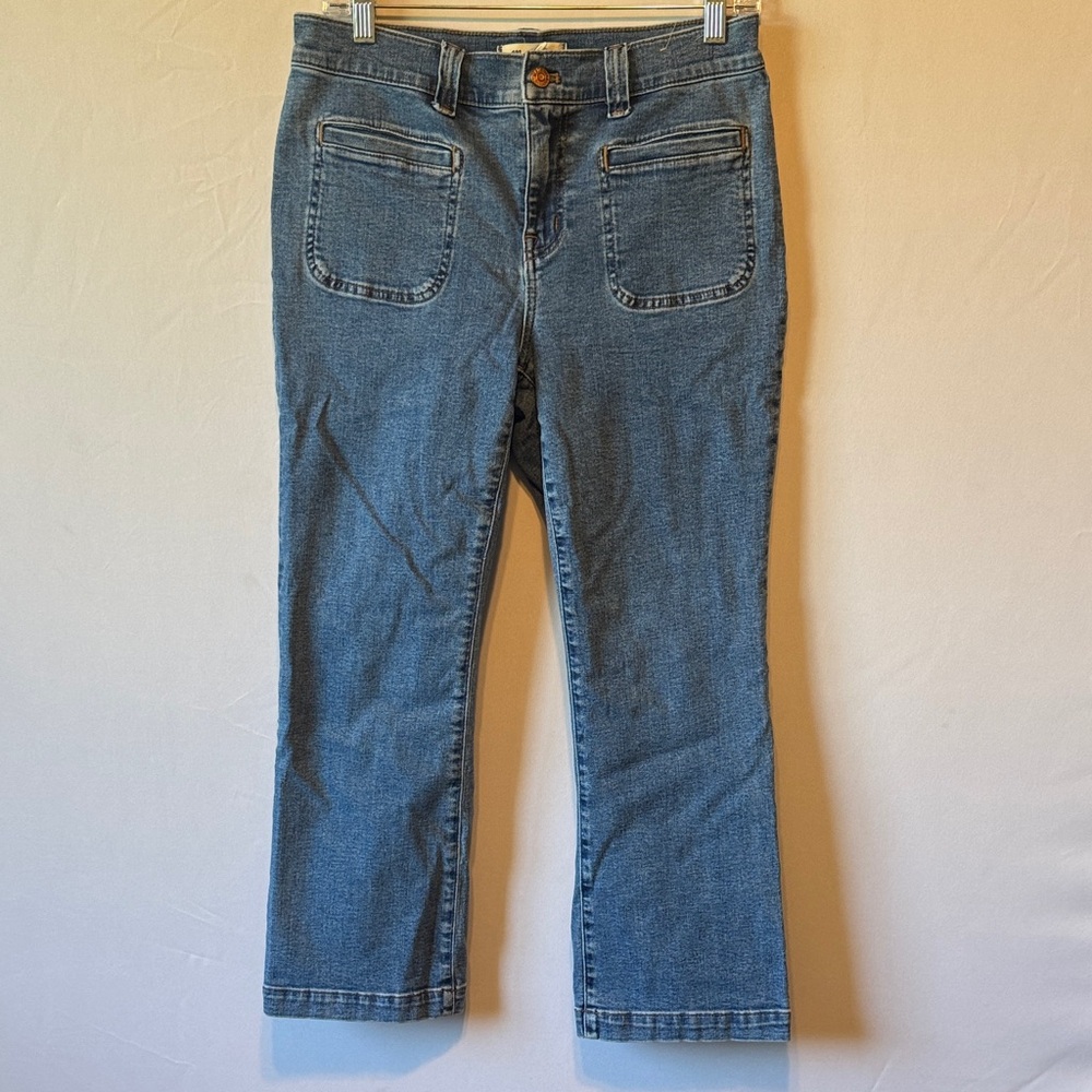 Madewell Petite Patch Pocket Mid Rise Kick Out Crop Jeans Size 29P